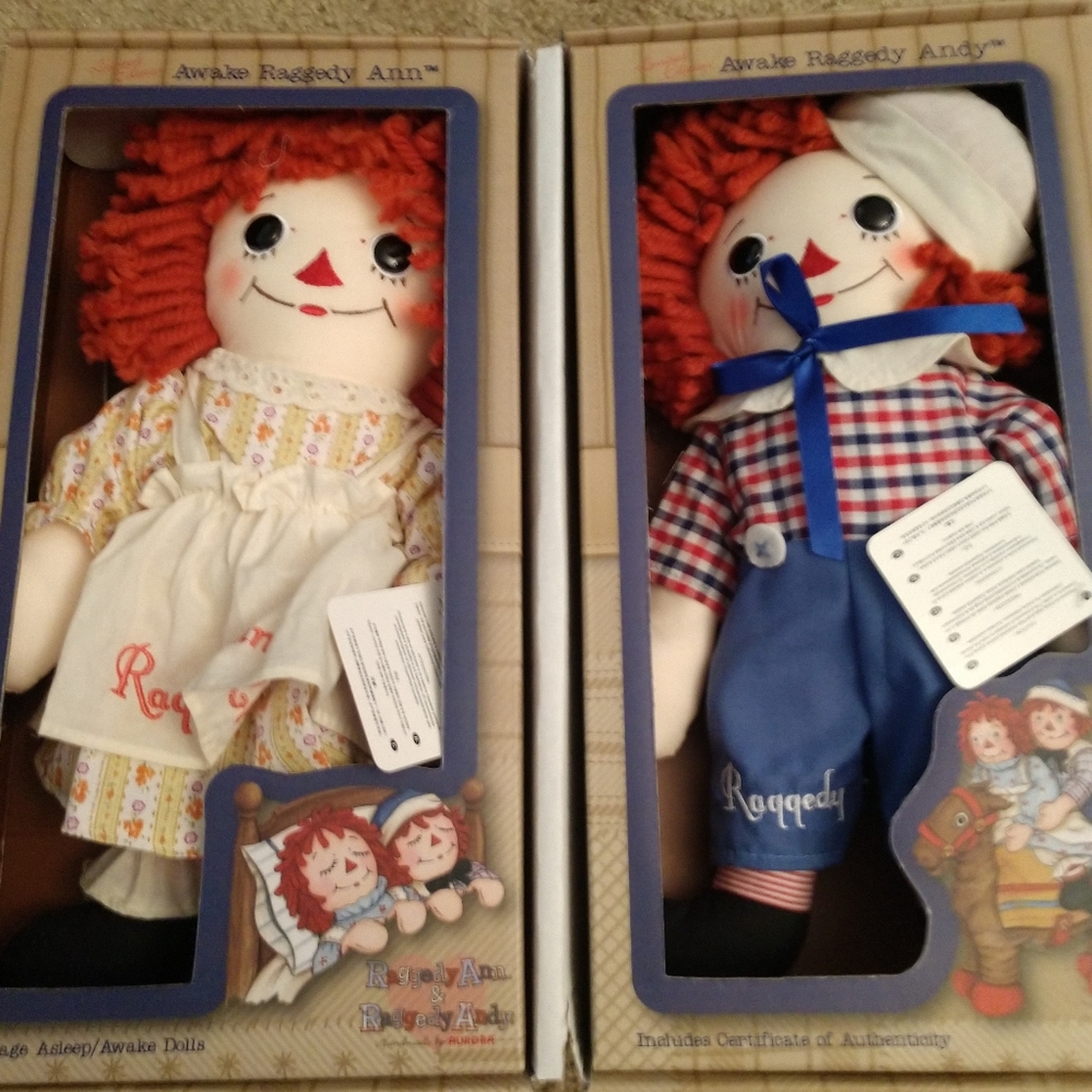 DOLL SALE! Raggedy Ann & Andy Collectors Aurora Ra vintage. New sleep/Awake